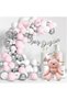 Retro Pink Bear Silvered Pink Luxury Balloon Chain Birthday Party Set Decoration for Girls