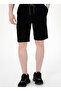 Black Elastic Waist Regular Fit Men's Sweat Shorts Marko - 2