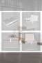 طقم صندوق تخزين صغير مدعوم بغطاء 4 قطع 40x30x26 سم - مخطط باللون الرمادي - 6