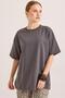 Oversize Crew Neck Basic Tshirt Smoked - 3