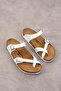 Lisbon Genuine Leather Cork Sole Orthopedic Flip Flops Women's Slippers - 5