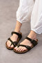 Lisbon Genuine Leather Cork Sole Orthopedic Flip Flops Women's Slippers - 3