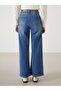 Wideleg Women's Jean Trousers with Belt (S5) - 4