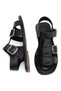 Elit Adalina Women's Genuine Leather Flat Sandals Black - 4