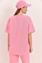 Duck embroidered Oversized two thread pink t-shirt - 4