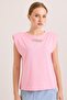 Zero Sleeve Round Neck Cool Crop Tshirt Pink - 3