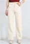 Beige Wide Leg Super High Waist Women's Pants