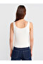 10748 Strappy Corded Fine Textured Knitwear Blouse-White - 2