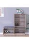 Alegra 23-Pair Shoe Cabinet With Seat-Light Brown L120xw40xh120cm - 2