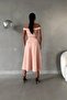 Powder Scuba Fabric Madonna Collar Belted Dress - 4