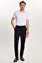 Men's Slim Fit Chino Stretch Side Pocket Front Zipper Cotton Textured Black Trousers - 4