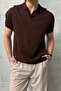 Men's Oversize Cotton Polo Neck Knitwear T-Shirt