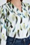 Women's Yellow Sleeves Elastic Patterned Shirt Arm-25Y 001014 - 3