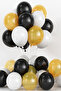 30 Metallic Pearlescent Gold-White-Black Mixed Balloons, Helium Filled - 2