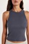 Women's Slim Fit Halter Neck Modal Fabric Anthracite Body Undershirt - 2