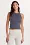 Women's Slim Fit Halter Neck Modal Fabric Anthracite Body Undershirt - 3