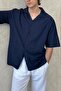 Men's Oversize Linen Shirt Pants Set - 4