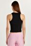 Women's Slim Fit Halter Neck Modal Fabric Black Body Undershirt - 5