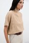 Patterned Loose Blouse - Camel - 6
