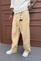 Men's Baggy Fit Belted Lycra Beige Gabardine Trousers Ke-1006 - 4