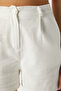 Women's Carla Flam Linen Elastic Waist Ecru Shorts - 3