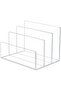 Acrylic File Holder, 3-Section Clear Desk File Sorter, 9" Wide x 6.5" Deep x 6.5"