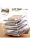 Acrylic Paper Tray, 4-Tier Desk Organizer, Clear Stackable Letter Tray for School & Office - 4