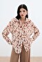 Patterned Viscose Shirt - Brown - 3