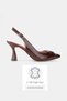 Women's Burgundy Patent Leather Genuine Natural Leather 33-34-35-41-42-43 Number Thin Heel Back Open Shoes