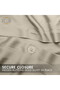 3-Piece Duvet Cover Set, 100% Cotton Stripe Sateen Fabric, Stone - 8