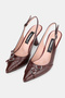 Women's Burgundy Patent Leather Genuine Natural Leather 33-34-35-41-42-43 Number Thin Heel Back Open Shoes - 2