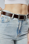 2 Pack Genuine Leather Women's Belt 3cm Antique Buckle Black Brown - 3