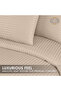 3-Piece Duvet Cover Set, 100% Cotton Stripe Sateen Fabric, Beige - 2