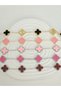 5-Piece Clover Bracelet Zircon Stone Gold Silver Color Steel Black Women's Bracelet Minimalist Design - 4