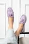 Rinsa Women's Ballerina Lace-Up Moccasin Lilac Suede
