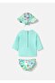 Baby 3-Piece Swimsuit Set Turquoise 1669 - 2