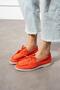 Rinsa Women's Ballerina Lace-Up Moccasin Orange Suede - 2