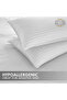 3-Piece Duvet Cover Set, 100% Cotton Stripe Sateen Fabric, White - 6