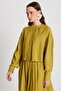 Women's Oil Green 100% Modal Judge Collar Short Shirt 29147 - 5