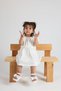 Katty Double Velcro Bow Detailed Genuine Leather Baby Girl Sandals White - 4