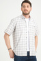 Men's Short Sleeve Shirt White Cotton Pcs Checked Pocketed Trend Summer Wide Cut - 4