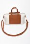 حقيبة يد وكتف من الجلد من قماش Marron Elegance Tan للسيدات - 5