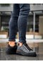 Lace-Up Men's Casual Shoes Black (Black Sole) - 2