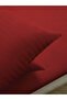 Line Burgundy Cotton Satin Double Duvet Cover Set with Elastic Sheets 4 Piece Set - 4