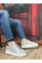 Lace-Up Knitwear Men's Shoes Gray (Gray Sole) - 6