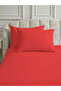 Line Red Cotton Satin Double Duvet Cover Set 4 Piece Set with Elastic Sheets - 5