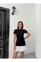 Fisherman Short Sleeve Cotton Bodysuit Black White Half Fisherman Bodysuit High Neck T-Shirt T-Shirt - 3