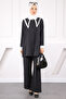 Black Collar Detailed Tunic Trousers Suit