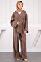 Mink Waist Tie Modal Kimono Pants Suit - 2