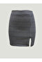 Brown Beige Patterned Mid Waist Women's Skirt Juliet